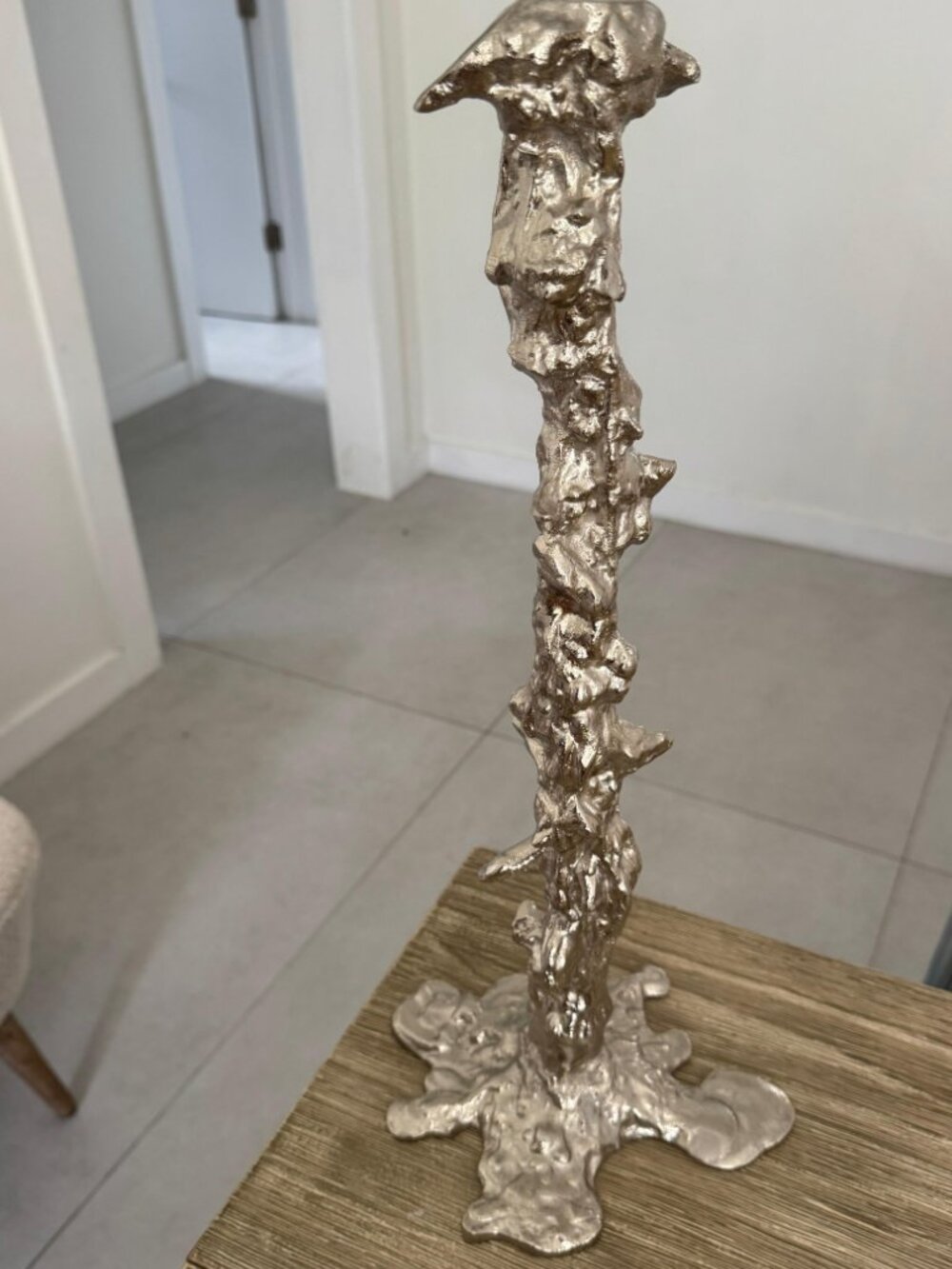 POLSPOTTEN Pascal Smelik Drip Candle Holder XXL 50cm Silver Metal Sculpture